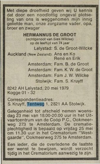 OverlijdensberichtHerman